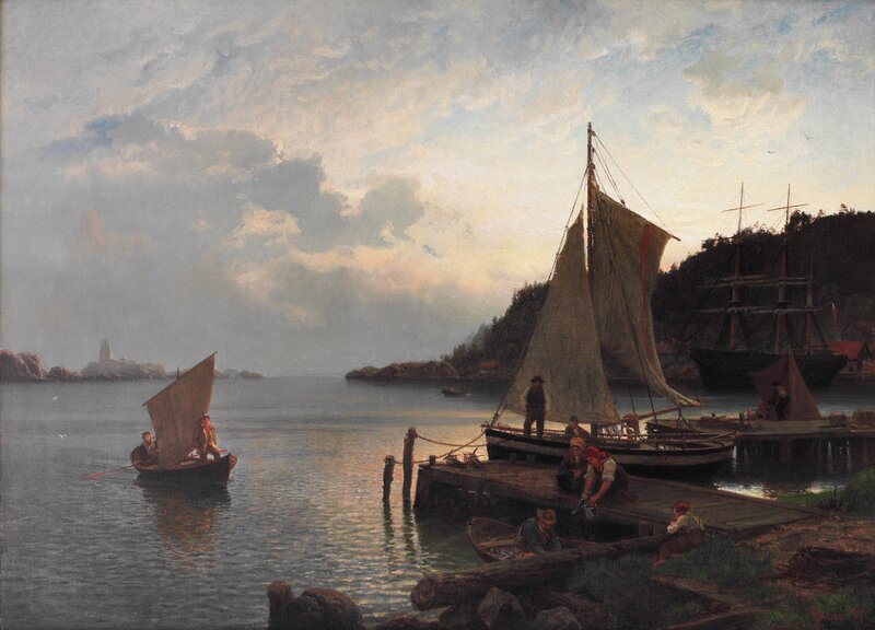 Morgenstemning i en norsk havn 1871