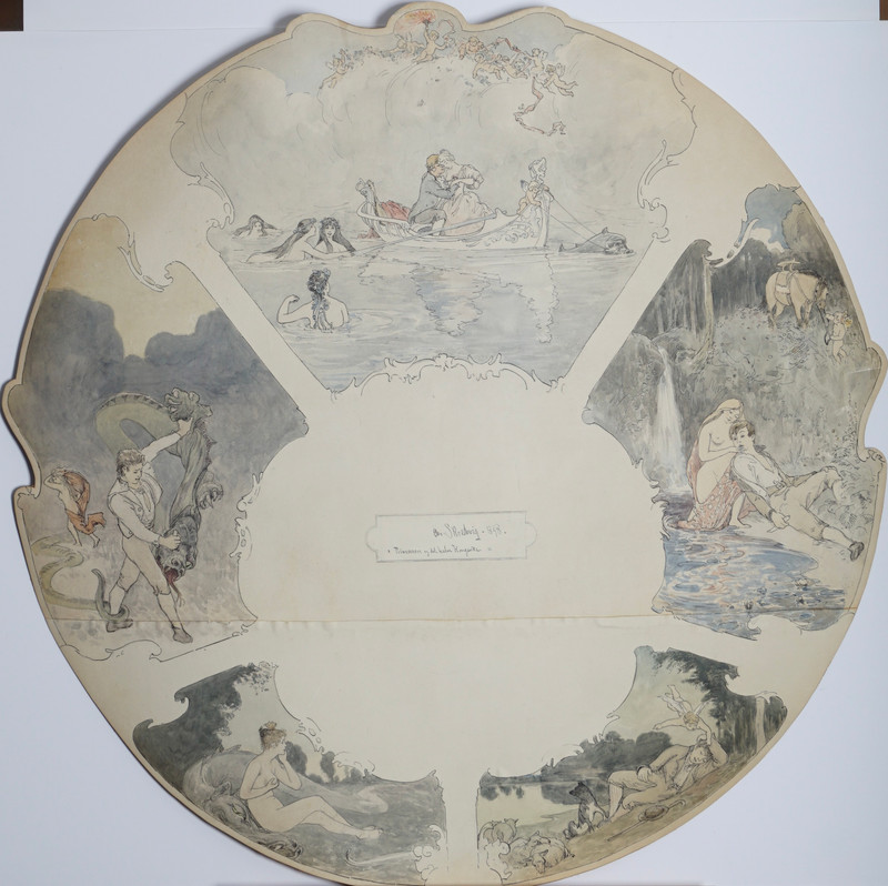 Skredsvig, Christian (1854-1924), Skisse til Prinsessen og det halve kongeriket 1895