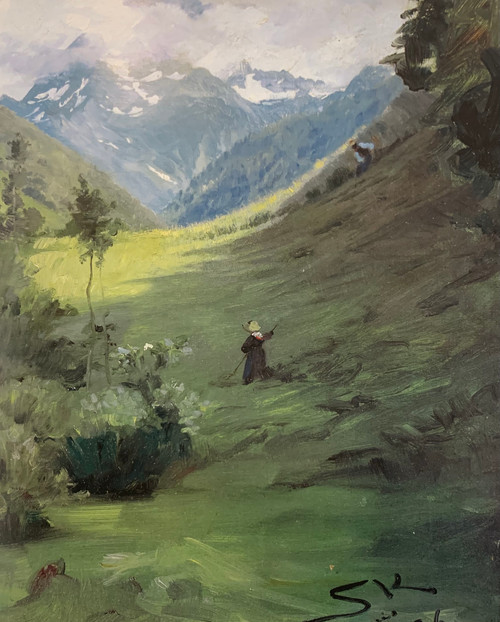 Dal i berglandskap. Pyrenées 1886