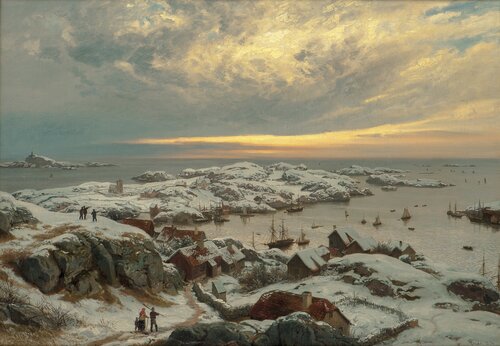Winter in a Harbour, by Farsund