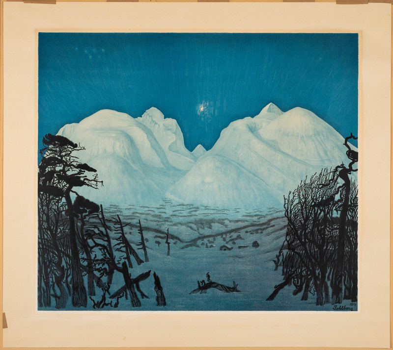 Sohlberg, Harald (1869-1935), Vinternatt i fjellene 1917