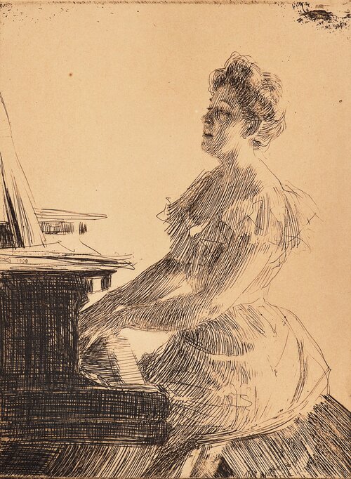 Ved pianoet 1900