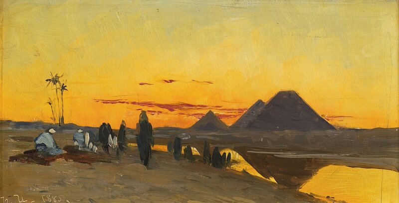 Ørkenlandskap ved Pyramidene 1885