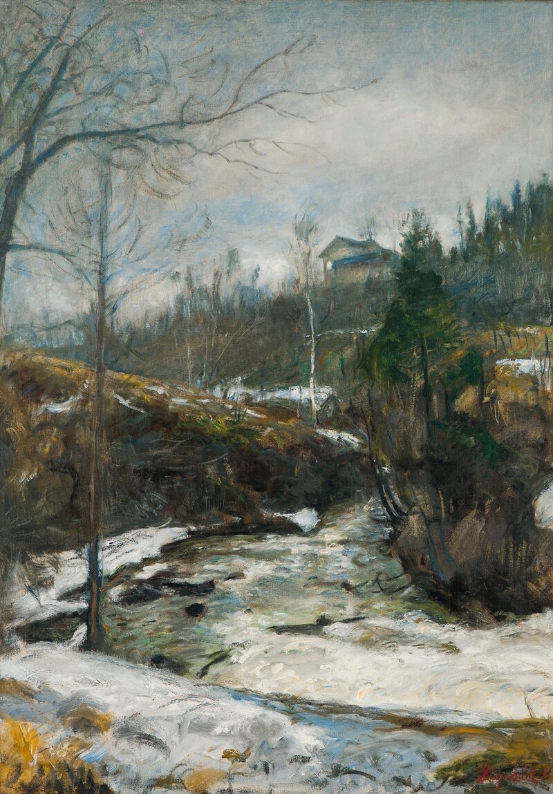 River Landscape with a House 1908
