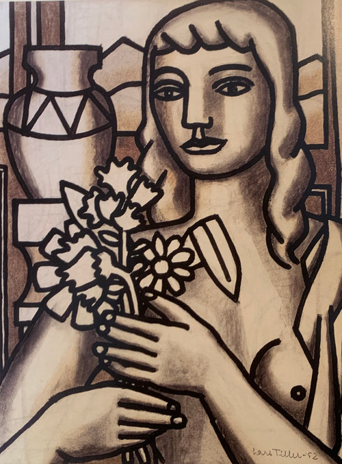 Kvinne med blomster 1952