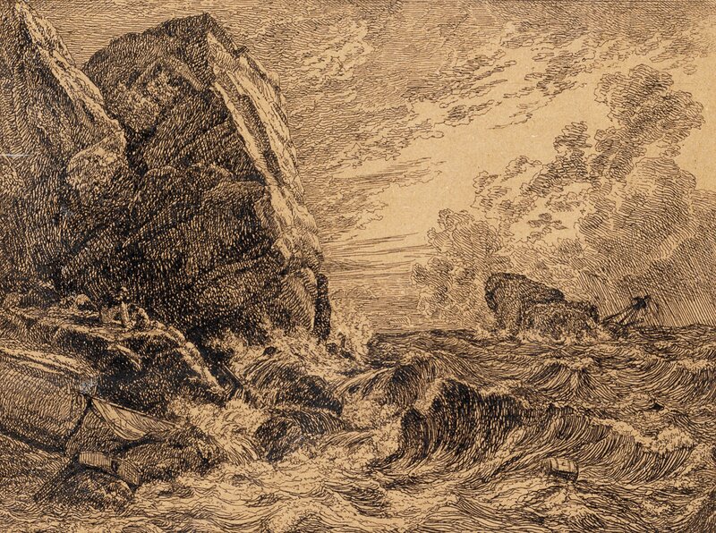 Skipbrudd ved klippekyst 1819