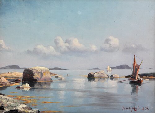 Båter i kystlandskap 1895