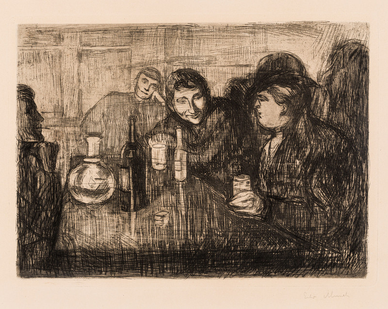 Munch, Edvard (1863-1944), Kristiania-boheme I (1895)