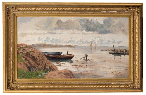 Coastal landscape with boats 1890
