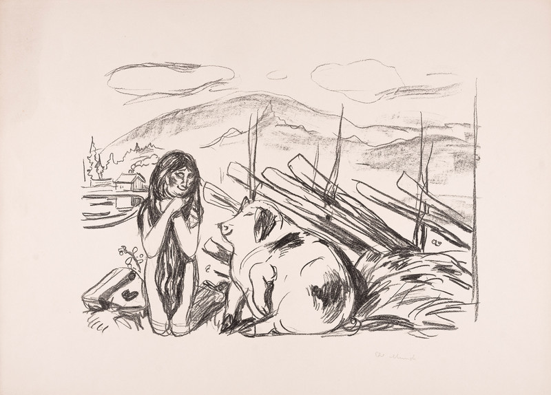 Munch, Edvard (1863-1944), Solgt som kat. 1: Omega og svinet (1908-09)*
