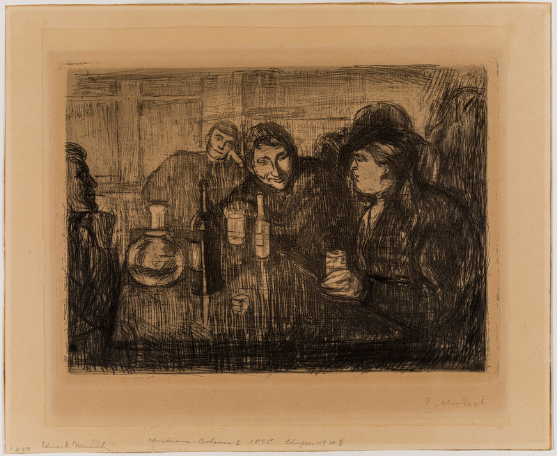 Munch, Edvard (1863-1944), Kristiania-boheme I (1895)