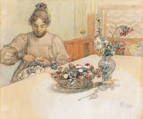 Karin skreller epler 1904