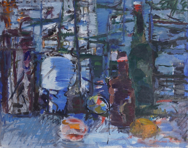 Lund, Unni (1914-2007), Stilleben med flasker*