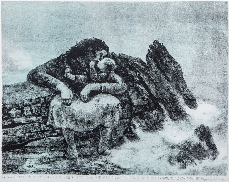 The woman, child and the sea