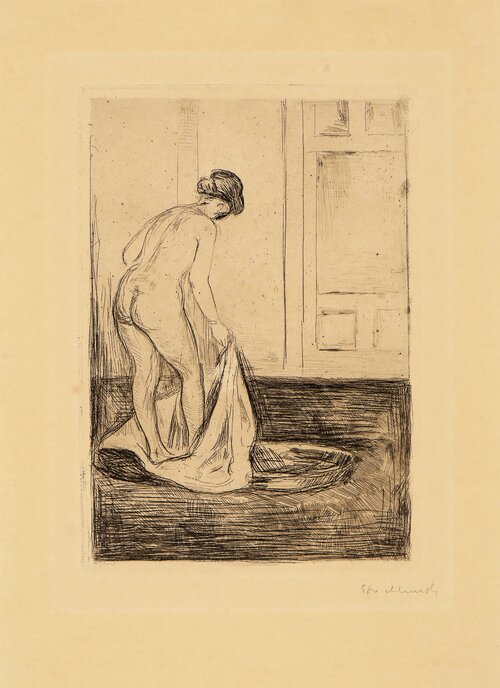 Munch, Edvard, Kvinne som bader seg, 1902