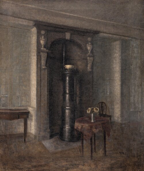 WITH DRAWN - Interior with Marble Niche 1914