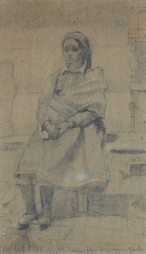 Sittende kvinne med folkedrakt 1909