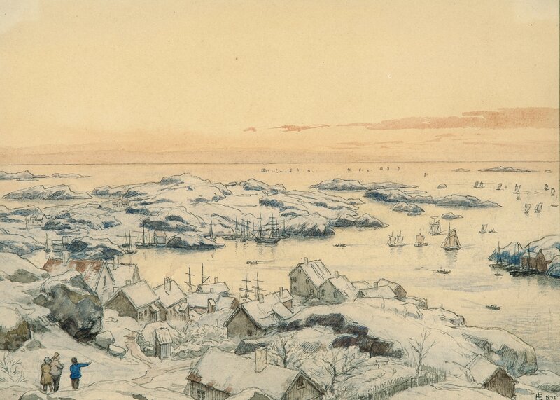 Vinter i Loshavn ved Farsund 1875