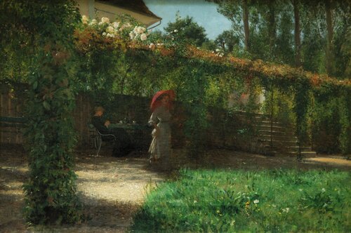 Two women in a garden 1879