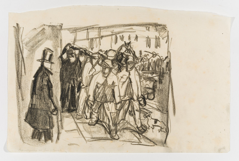 Munch, Edvard (1863-1944), Arbeidere og mann med flosshatt