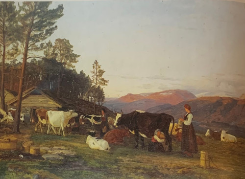Landskap med kyr og budeier 1863