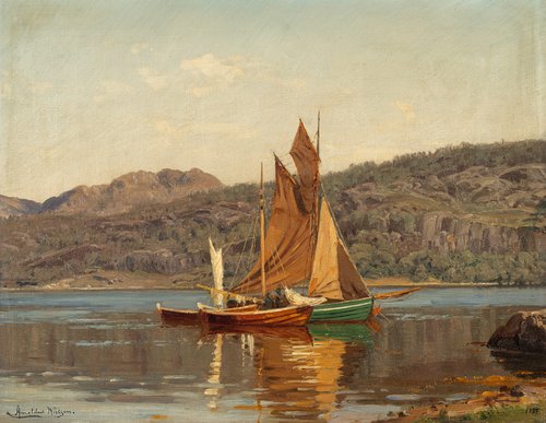 Fishing Boats by Dimmelsvik, Terøya 1899