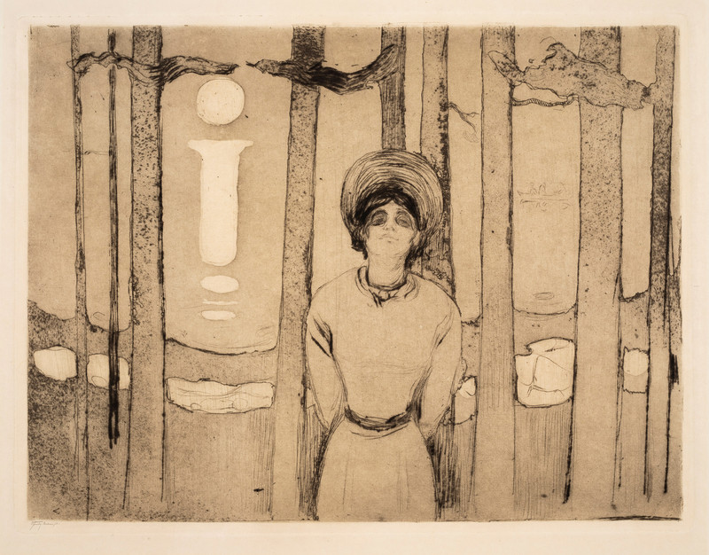 Munch, Edvard (1863-1944), Sommernatt. Stemmen (1894)