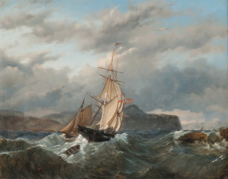 Seilskute i storm 1850