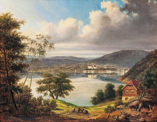 Utsyn mot Akershus festning og slottet 1842