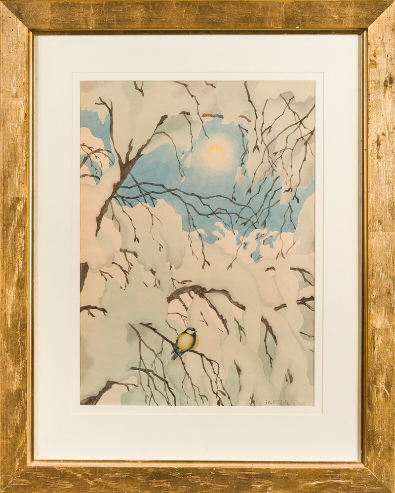 Kittelsen, Theodor (1857-1914), Kjøttmeis (Blåmeis) 1909