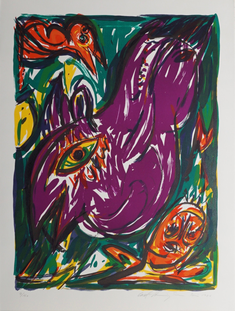 Pedersen, Carl-Henning (1913-2007), Figurkomposisjon 1985