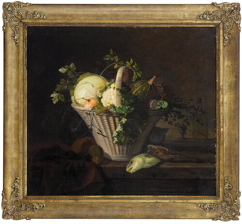 Still Life with Vegetable-basket and Fish 1842