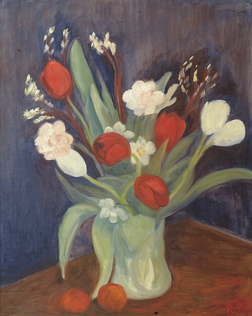 Oppstilling med blomster i vase 1940