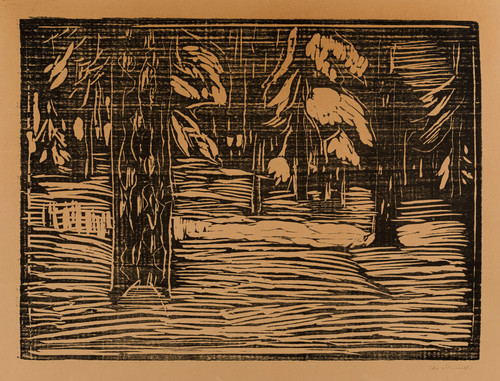Munch, Edvard, Granskog i snø (1913)