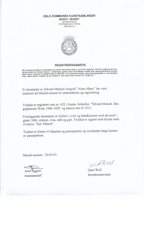 Munch, Edvard, Alma Mater, 1914