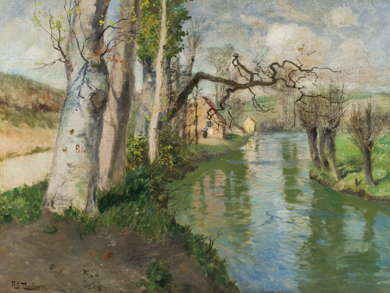 Thaulow, Frits (1847-1906), Fra elven Arques ved Dieppe 1895