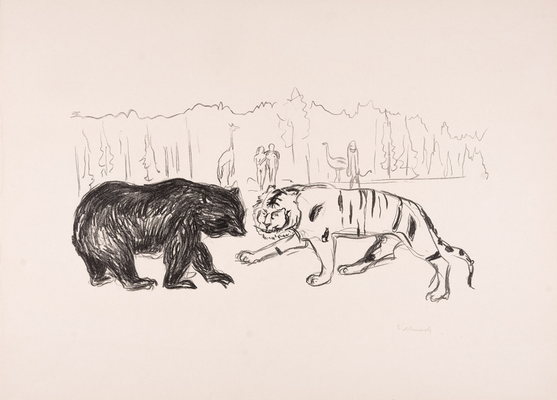 Munch, Edvard (1863-1944), Solgt som kat. 1: Tiger og bjørn (1908-09)*
