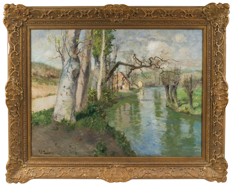 Thaulow, Frits (1847-1906), Fra elven Arques ved Dieppe 1895