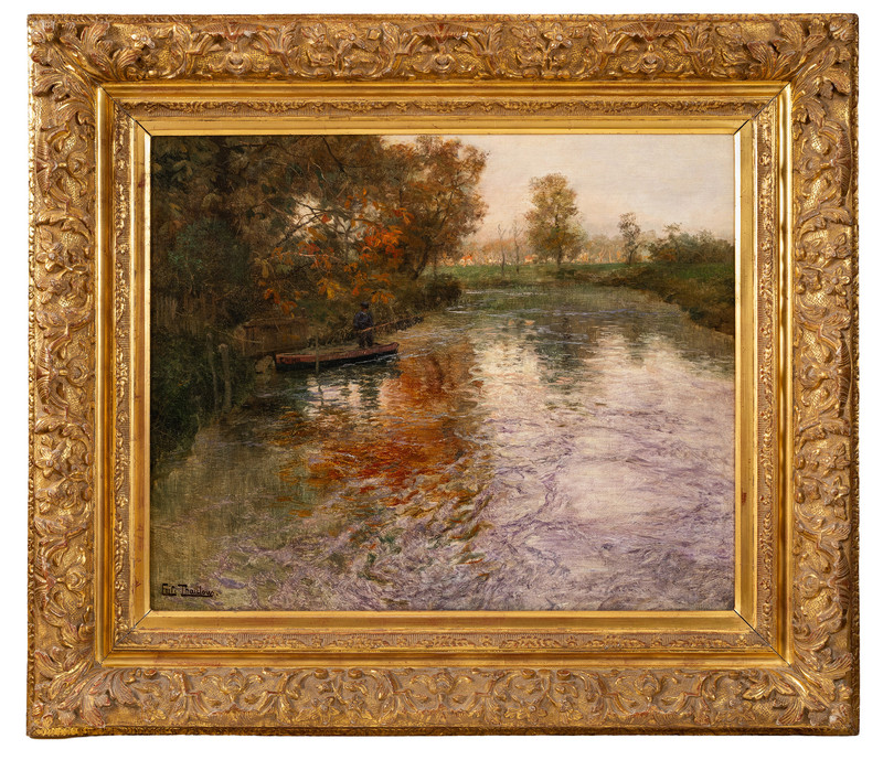 Thaulow, Frits (1847-1906), Fisker ved elven La Canche ved Montreuil-sur-Mer