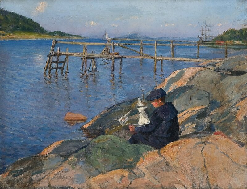 Boy with sailboat
