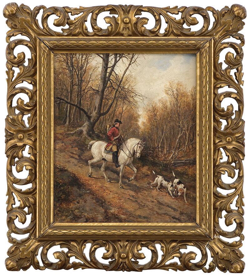 Horseman with hunting dogs 1884