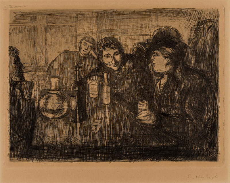 Munch, Edvard (1863-1944), Kristiania-boheme I (1895)
