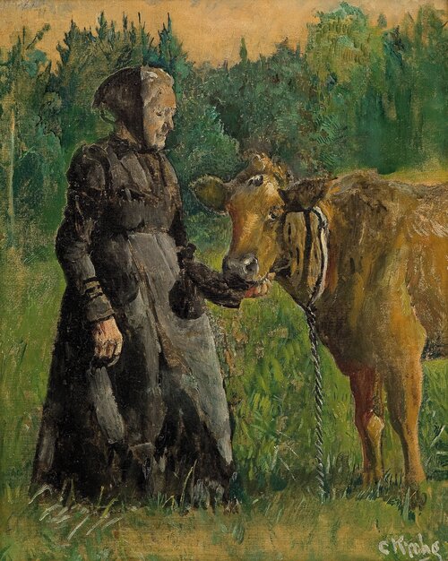 Woman and Cow