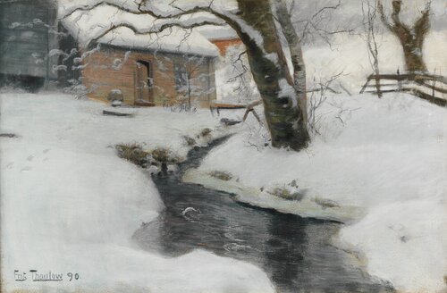 Vinterlandskap, fra Stord 1890