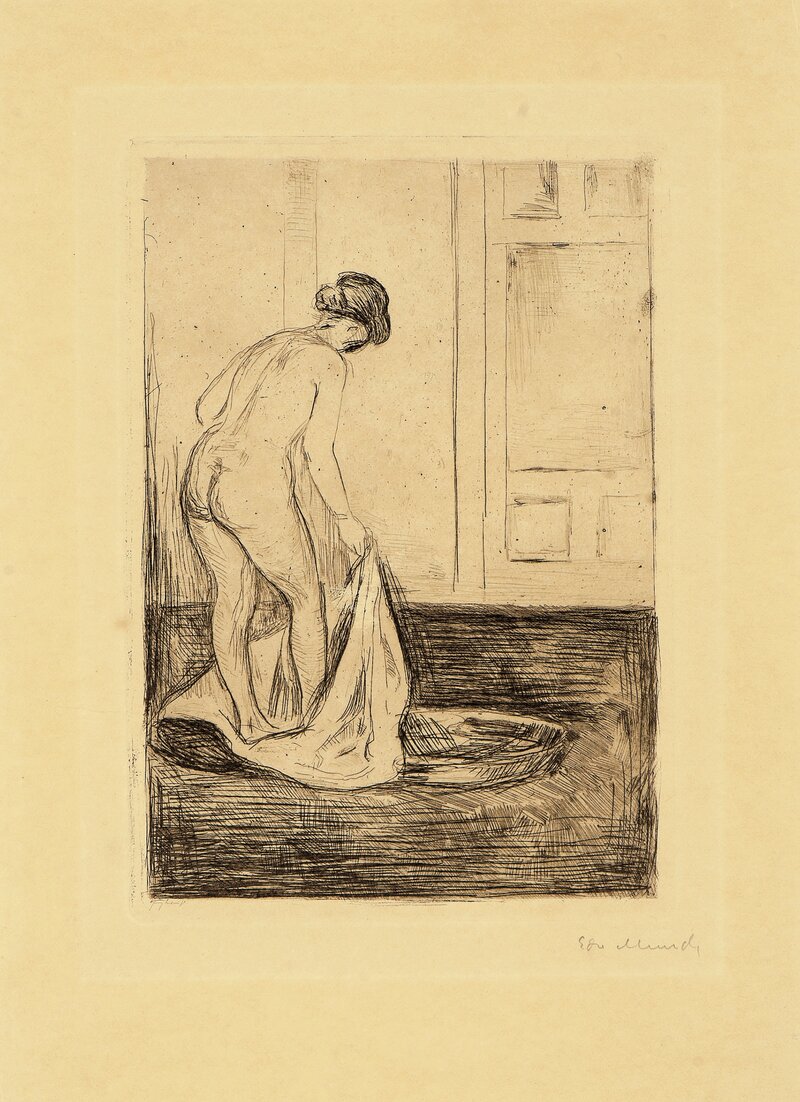 Kvinne som bader seg