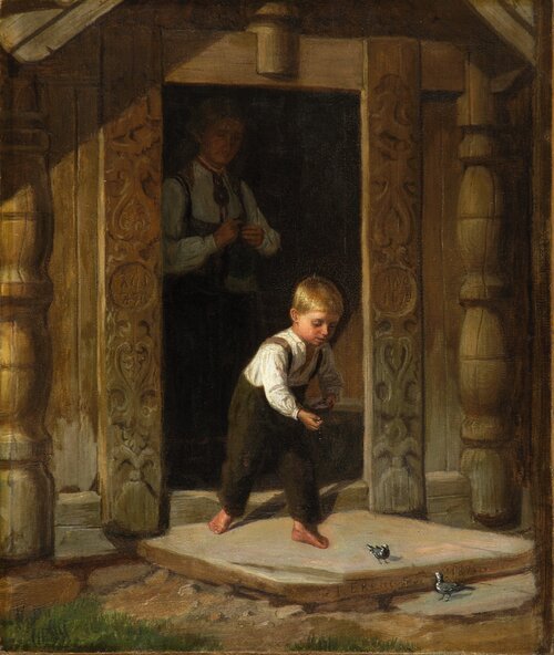 Gutt som mater linerler 1872